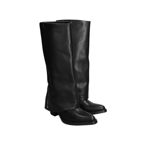 AshJackson Texan Boots In Black Leather Size US 5/EU 35